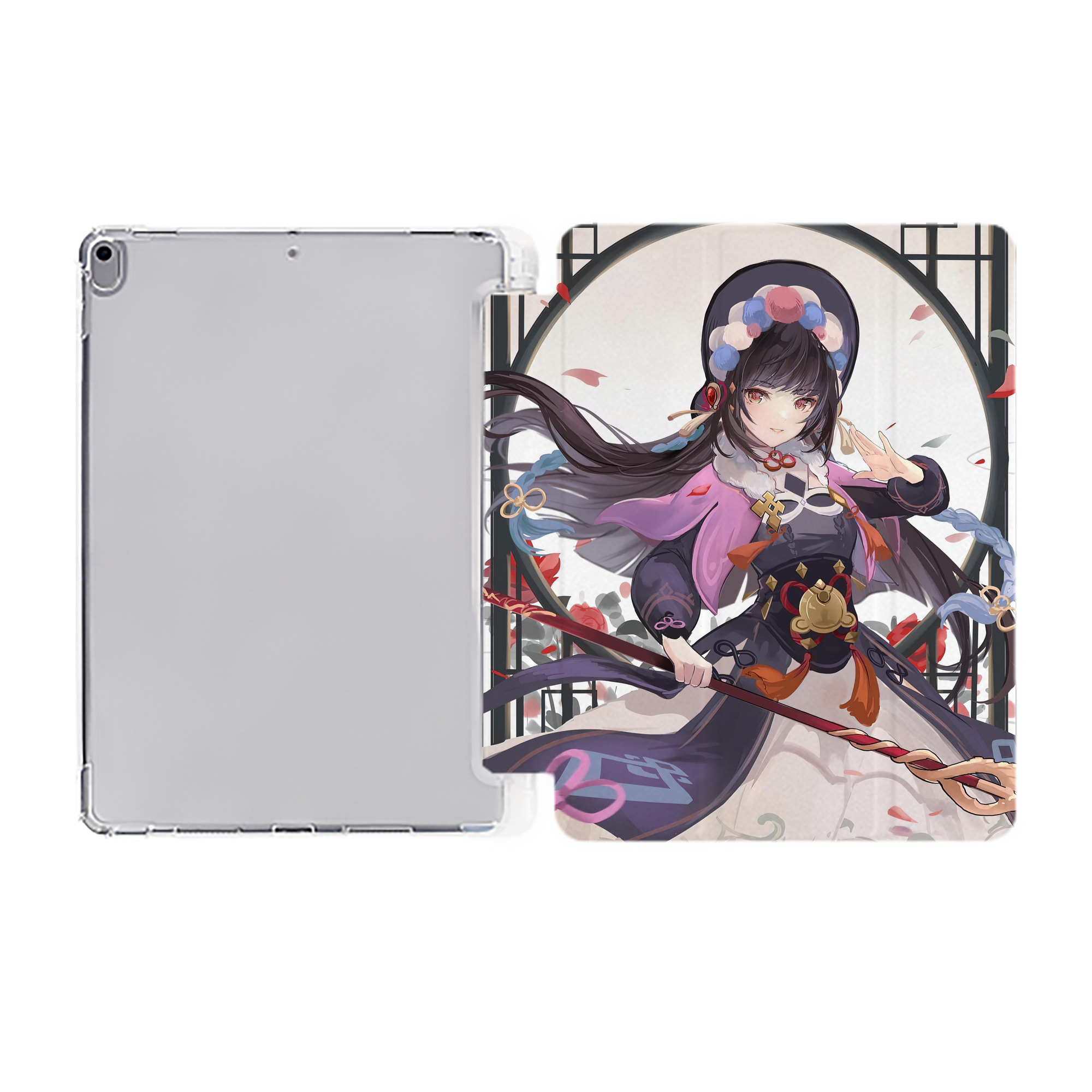 げんし神 genshin IPad ケース ペン収納付き 三つ折りスタンド PUレザー×シリコン 対応機種9.5/10.5/10.9インチ